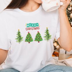 merry christmas sweatshirt, christmas trees sweater, women's christmas shirt, christmas sweatshirts for women, christmas