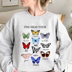 taylor's album butterfly sweatshirt, eras tour shirt, eras tour album tee, music concert t-shirt, swift eras tour ghost