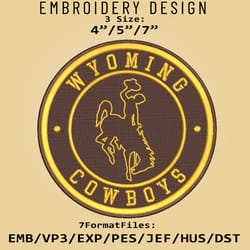 ncaa logo wyoming cowboys, embroidery design, embroidery files, ncaa wyoming cowboys, machine embroidery pattern