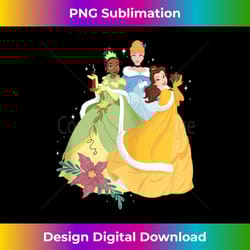 disney princess tiana cinderella and belle christmas holiday tank top - sophisticated png sublimation file - access the spectrum of sublimation artistry