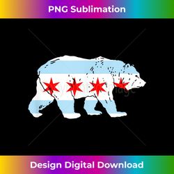 Chicago Flag Bear Lover Classic Vintage CITY Bear T - Eco-Friendly Sublimation PNG Download - Tailor-Made for Sublimation Craftsmanship