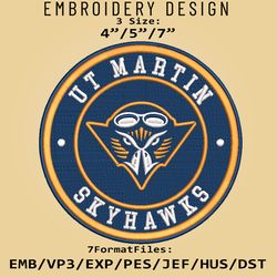 NCAA Logo UT Martin Skyhawks, Embroidery design, Embroidery Files, NCAA UT Martin Skyhawks, Machine Embroidery Pattern