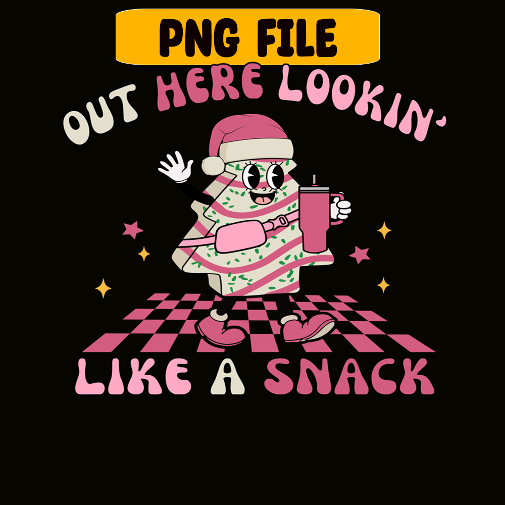 CRM07112397-Out Here Looking Like A Snack Cute Boo Jee Xmas Trees Cakes Png, Boojee Tumbler Inspired Belt Bag Png.png