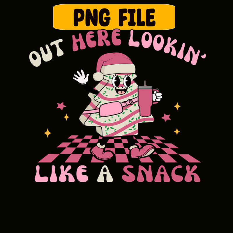 CRM07112397-Out Here Looking Like A Snack Cute Boo Jee Xmas Trees Cakes Png, Boojee Tumbler Inspired Belt Bag Png.png