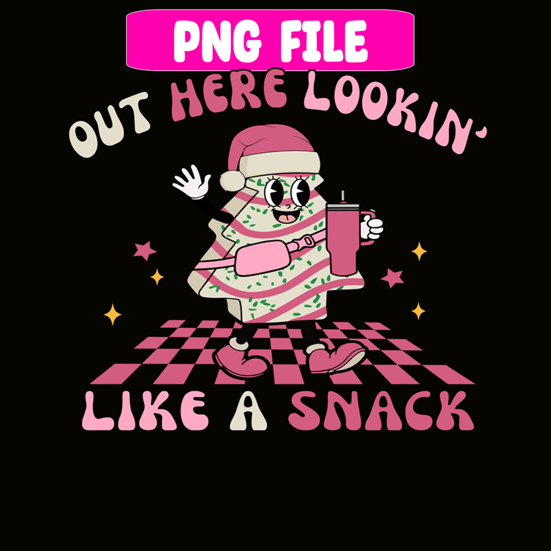 CRM07112397-Out Here Looking Like A Snack Cute Boo Jee Xmas Trees Cakes Png, Boojee Tumbler Inspired Belt Bag Png.png