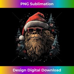 Bigfoot Sasquatch Funny Christmas Santa Hat Tree Matching - Deluxe PNG Sublimation Download - Enhance Your Art with a Dash of Spice