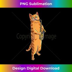 Funny Cat Playing Saxophone Gift  Cool Kitten Musician Fan - Innovative PNG Sublimation Design - Immerse in Creativity with Every Design