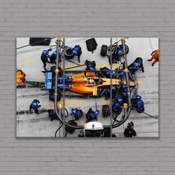 norris mclaren f1 canvas, formula 1 poster, lando norris poster, mclaren canvas wall art, car poster, formula 1 gift rea
