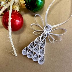 angel ornament - quilled ornament - christmas ornament - christmas quilling- home decor -paper angel - quilled angel