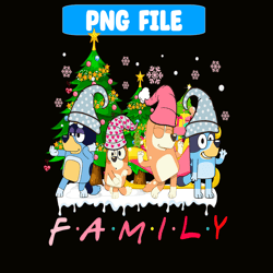 bluey character png, santa claus bluey png, christmas night png