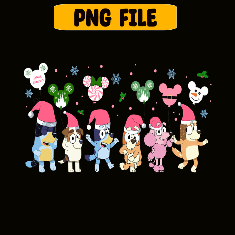 CRM13112304-Bluey Family Christmas PNG, Christmas Tree PNG, Bluey And Santa Claus PNG.png