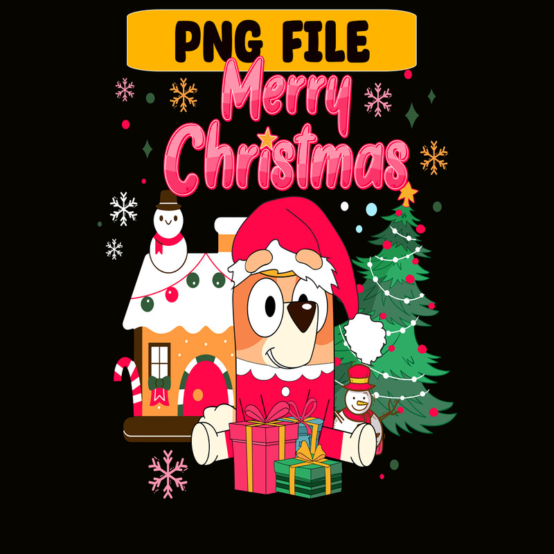 CRM13112307-Bingo And Christmas Gift PNG, Christmas Tree PNG, Bluey And Santa Claus PNG.png