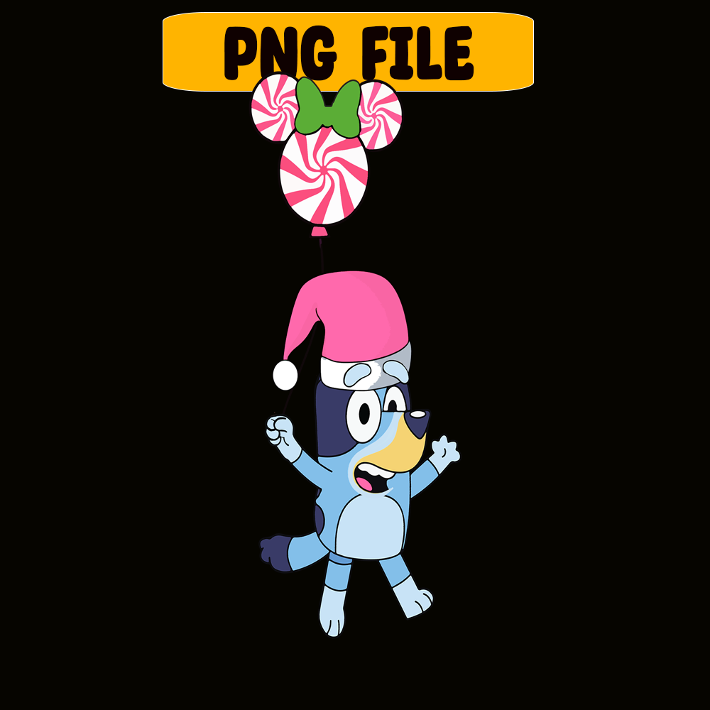 CRM13112311-Bluey And Mickey Balloon PNG, Christmas Time PNG, Bluey Happy PNG.png