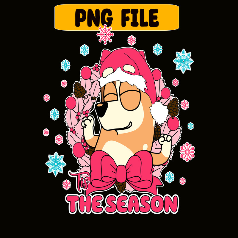 CRM13112315-Bingo Tis The Season PNG, Christmas Day PNG, Bluey And Santa Claus PNG.png
