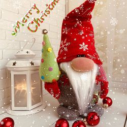 Christmas gnome, Scandinavian gnome, Home decor, Winter gnome, Christmas decor, Soft doll. Gift for Friend.
