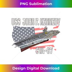 USS John F. Kennedy CVA-67 Aircraft Carrier Veterans Day Long Sleeve - Deluxe PNG Sublimation Download - Striking & Memorable Impressions
