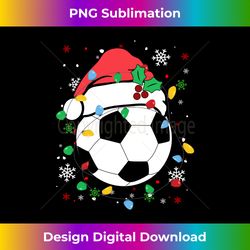 Soccer Santa Hat Design For Men Boys Christmas Soccer Player Long Sleeve - Sleek Sublimation PNG Download - Access the Spectrum of Sublimation Artistry