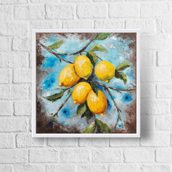 fruits painting original still life oil painting lemons wall art