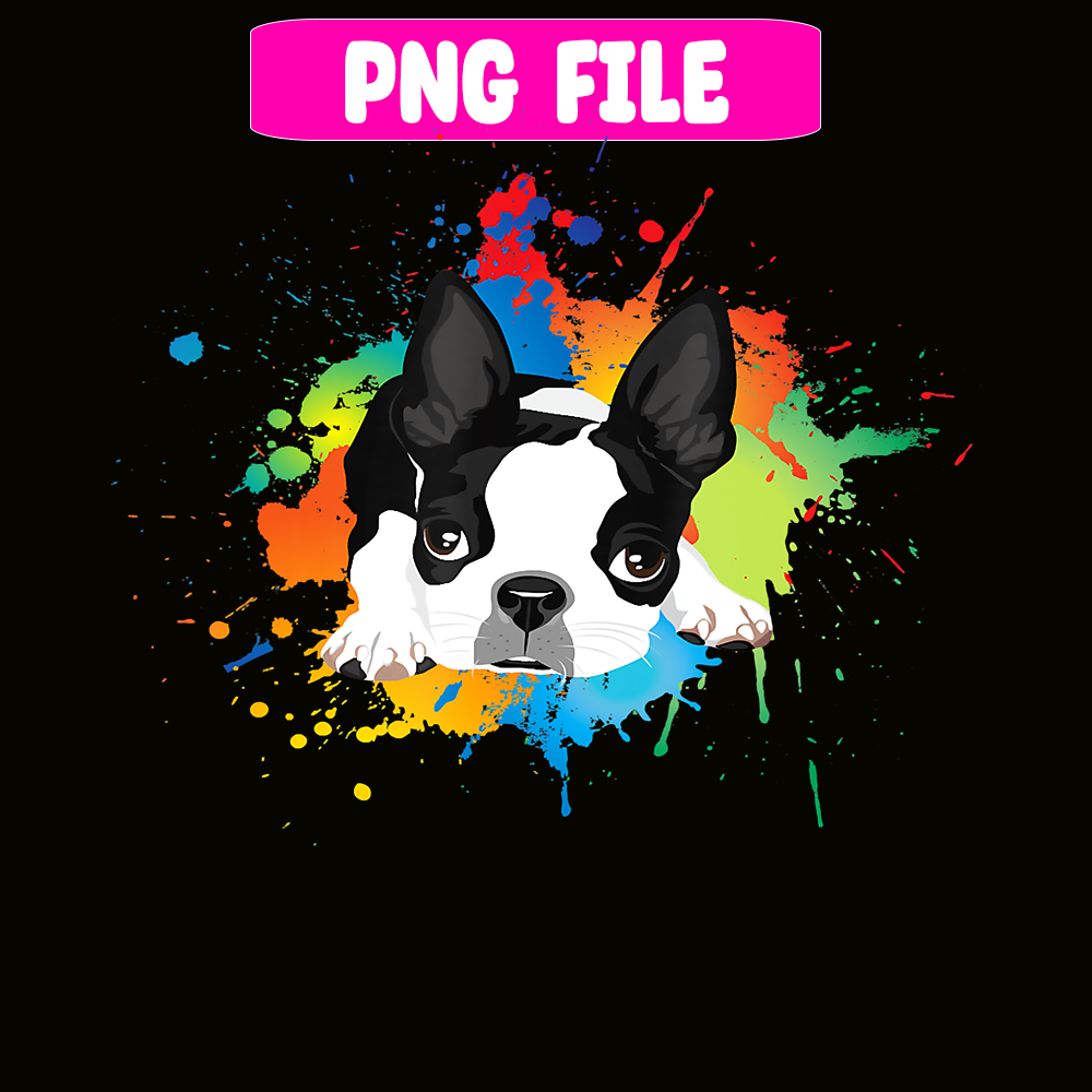 CRMD181023151-Boston Terrier Art Funny Dog Breed T-Shirt.png
