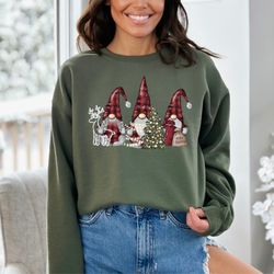 christmas gnomes sweatshirt , merry christmas sweatshirt , buffalo plaid gnomes, cute gnomes sweatshirt , christmas gift