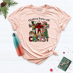 christmas begins with christ shirt, christmas shirt, family christmas tee, nativity shirt, matching christmas shirt, chr