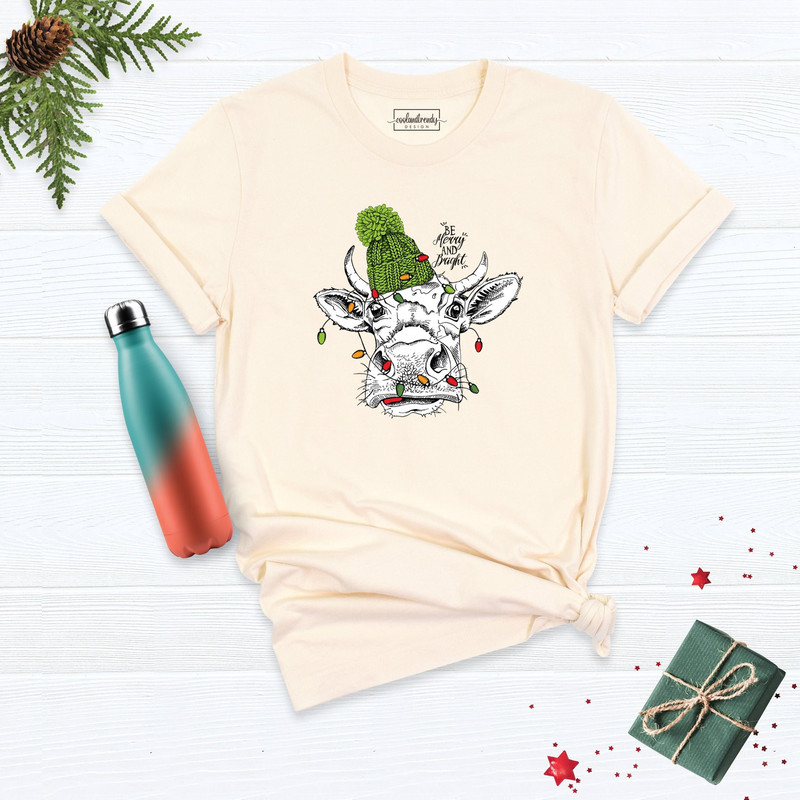 Christmas Cow Shirt, Christmas Western Tee, Christmas Outfit Shirt, Christmas Pjs Shirt, Cow Christmas Shirt, Christmas Country Tee.jpg