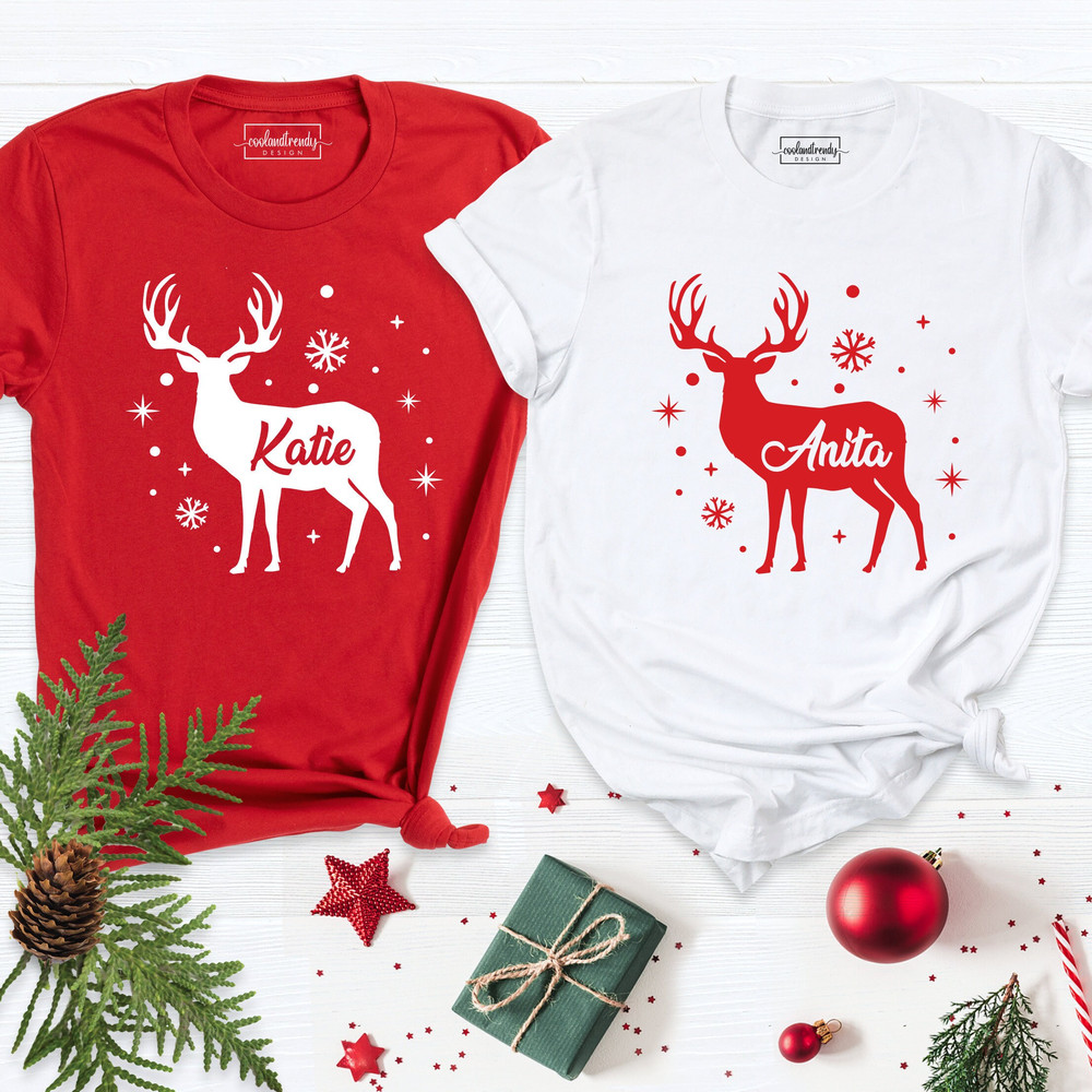 Christmas Elk Custom Name Shirts, Christmas Personalized Shirt.jpg