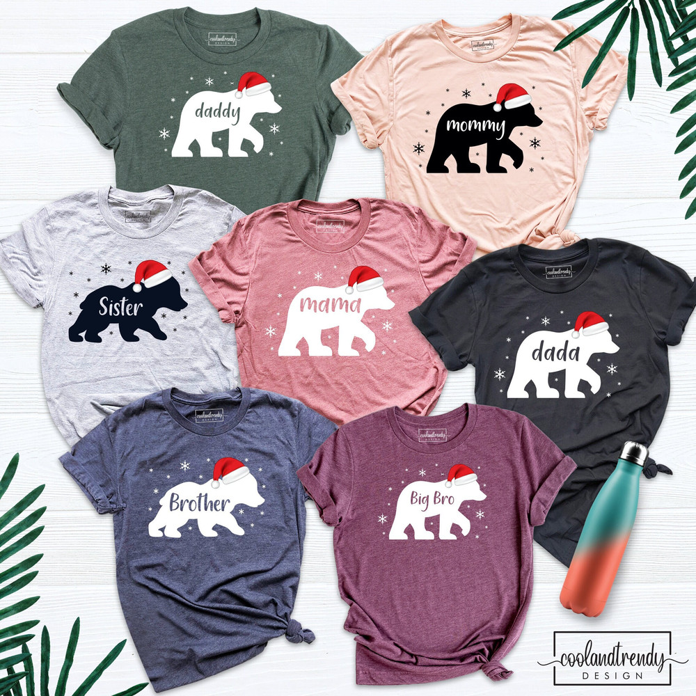 Christmas Family Bear Shirt, Matching Christmas Family Shirt, Christmas Santa Bear Shirt, Bear Family Christmas Shirt, Xmas Holiday Shirt.jpg