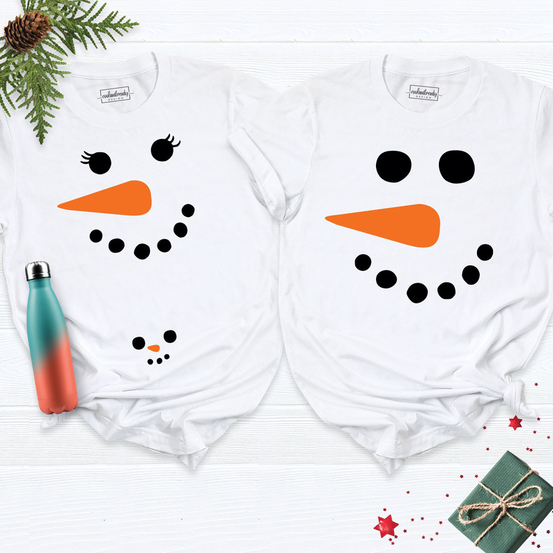 Christmas Pregnancy Announcement Shirt, Snowman Face Shirt, Winter Mom To Be Shirt, Funny Pregnancy Reveal Shirt, Matching Family Couple Tee.jpg