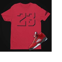 air jordan 5 retro raging bull 23 t-shirt, retro 5 shirt, 23 basketball shirt