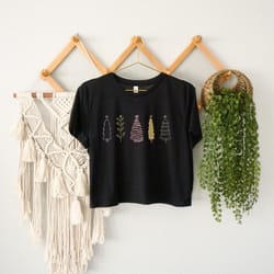 abstract minimalistic boho holiday season crop top vintage christmas tree xmas cute cropped tshirt shirt trendy christ