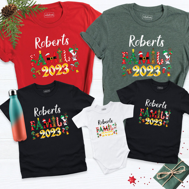 Custom Family Christmas 2023 Shirts, Christmas Shirt, Christmas Group Shirt, Matching Xmas Tees, Christmas Party Shirt, Custom Christmas Tee.jpg