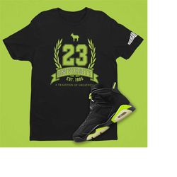Air Jordan 6 Electric Green 23 University Unisex T-Shirt, Retro 6 Shirt, Electric Green Shirt, University Shirt