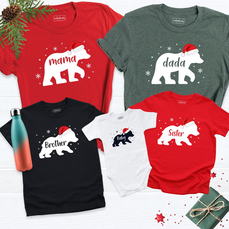 Family Bear Shirts, Christmas Family Shirt, Family Holiday T shirt, Bear Family Christmas Shirt, Personalized Family Holiday Tshirt.jpg