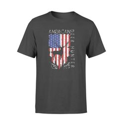 american flag deer hunting &8211 gifts for hunters distressed us t-shirt &8211 standard t-shirt