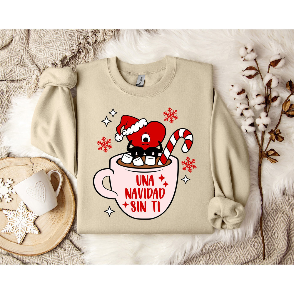 Bad Bunny Christmas Ornament Sweatshirt - Festive Holiday Music Fan Apparel - Bunny Lover Gift.jpg