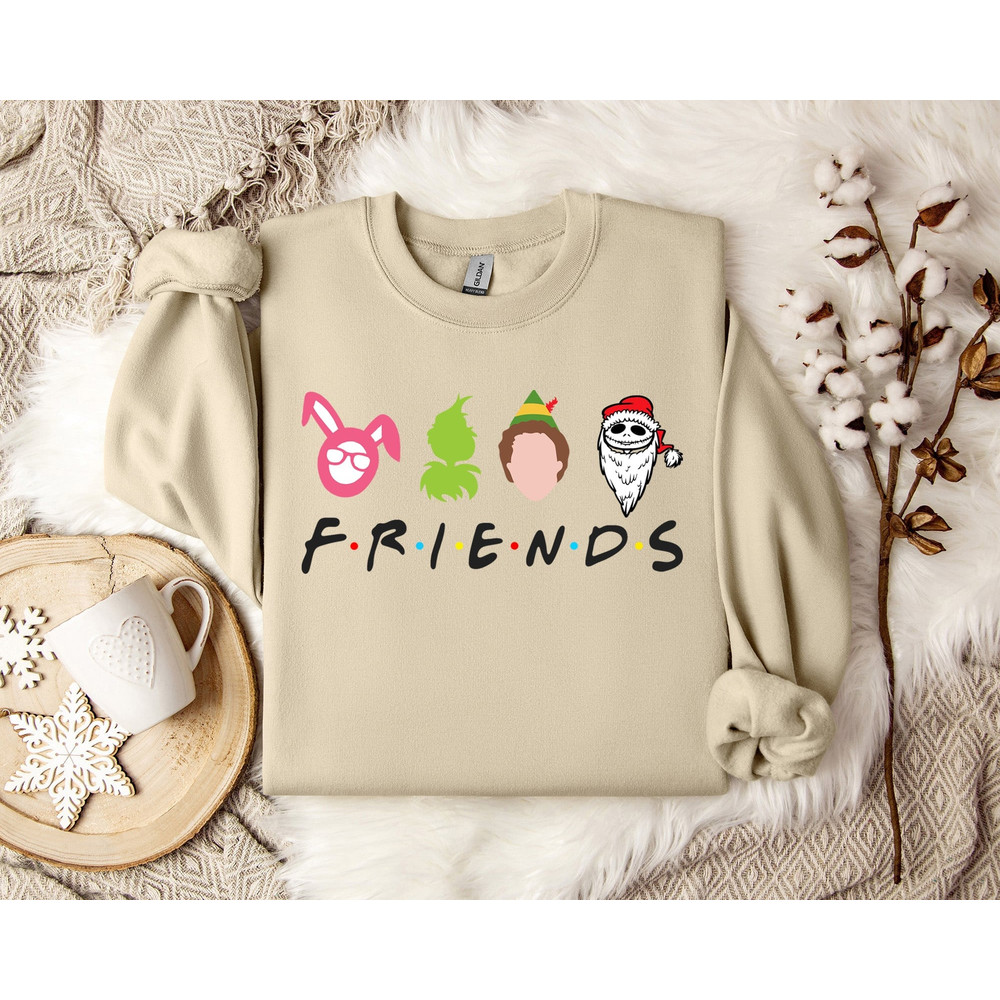 Cheers to Chandler and Joey Friends Sitcom Christmas Apparel, Cozy and Fun 1.jpg