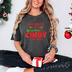 cindy lou who vibes cotton t-shirt - whimsical christmas tee - holiday movie inspired shirt, soft cotton tee - whoville