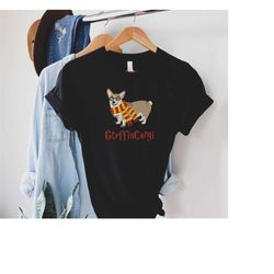 funny harry potter inspired gryffincorgi t-shirt, gryffindor, corgi lover shirt, harry potter lover, funny dog lover gif