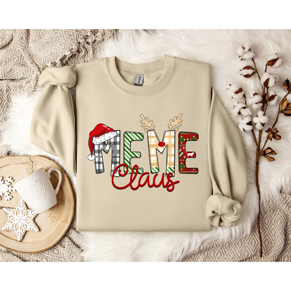 Festive MEME Claus Christmas Sweater - Grandparent's Cozy Xmas Design - Winter Fashion - Holiday Joy - Seasonal Grandparent Gift Idea.jpg