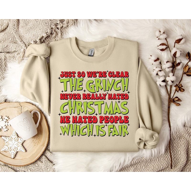 Grinch Christmas Sweatshirt, Hilarious Christmas Sweatshirt Festive Holiday Jumper Xmas Sweater Funny Winter Apparel Comfy Unisex.jpg