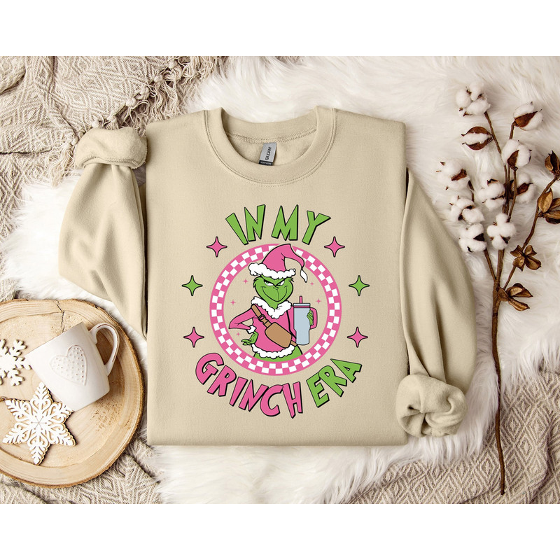 Grinch Christmas Sweatshirt, In My Festive Era Sweatshirt, Whimsical Holiday Pullover, Seasonal Vibes Jumper, Christmas Attire,.jpg