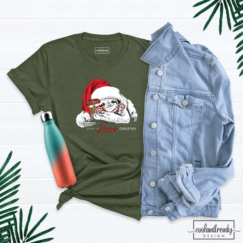 Have a Lazy Sloth Christmas Shirt, Merry Slothmas Shirt, Sloth Lover Shirt, Funny Christmas Animal Shirt, Christmas Sarcastic Shirt.jpg