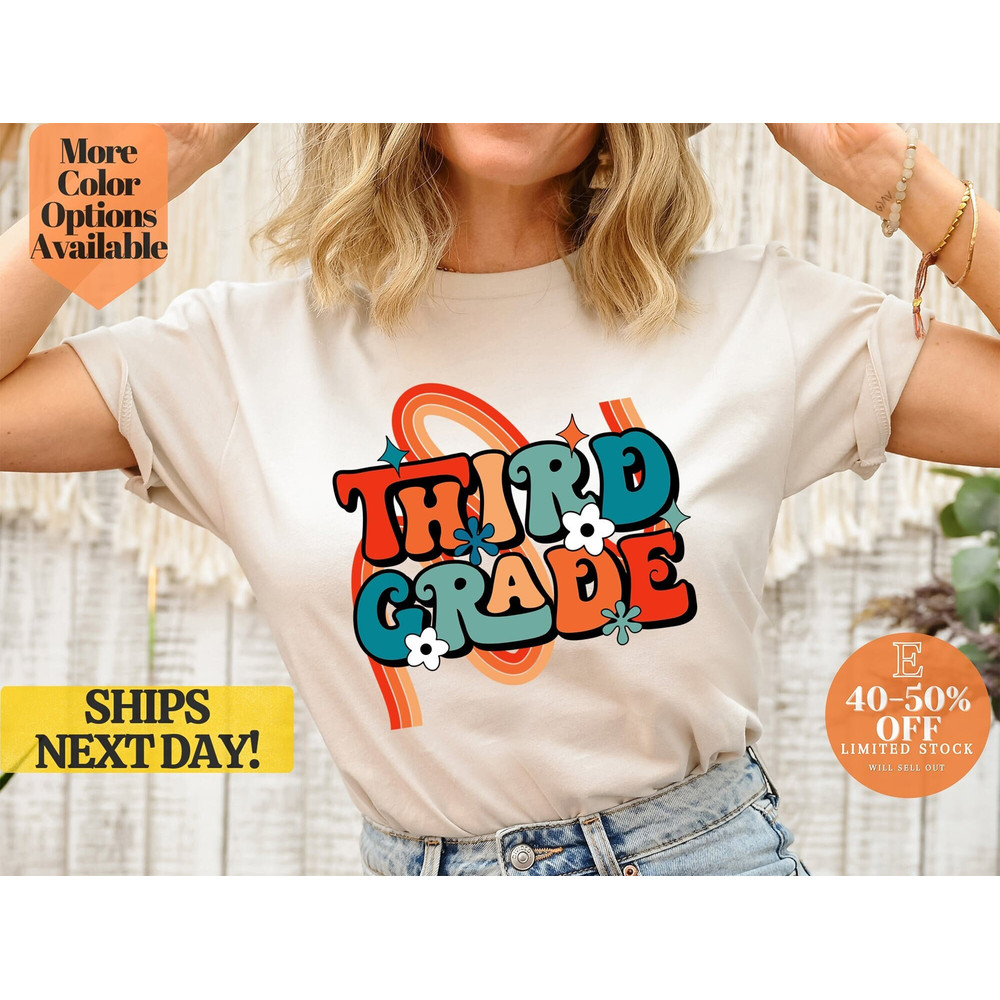 Retro Third Grade Tee, Throwback 3rd Grade T-Shirt, Vintage Third Grade T-Shirt, Old School 3rd Grade Shirt.jpg