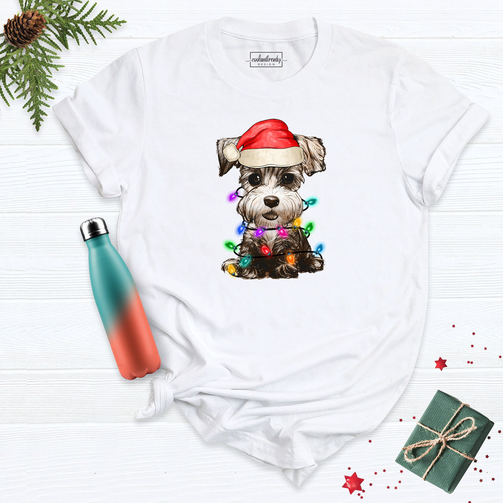 Miniature Schnauzer Dog Shirt, Christmas Schnauzer Shirt, Schnauzer Christmas Lights Tee, Xmas Shirt For Ugly Christmas, Schnauzer Mom Shirt.jpg
