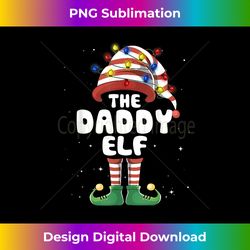 Daddy Elf Lights Matching Family Christmas Group Pajamas - Artisanal Sublimation PNG File - Animate Your Creative Concepts
