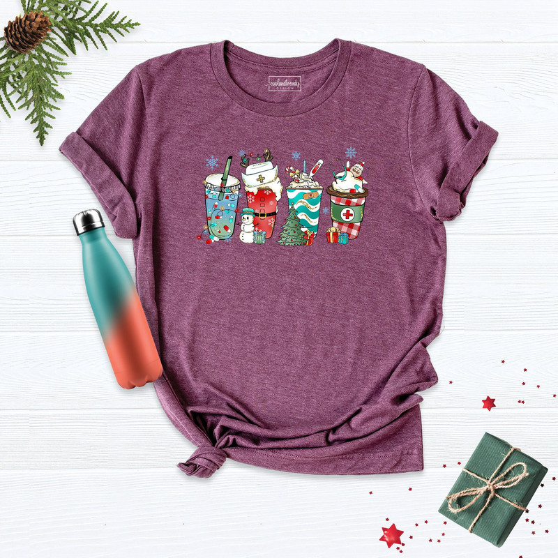 Nurse Christmas Coffee Shirt, Christmas Coffee Shirt, Nurse Coffee Shirt, Coffee Lover Shirt, Christmas Latte Coffee Shirt, Nurse Shirt.jpg
