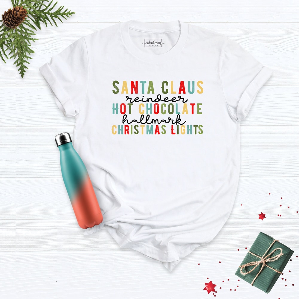 Santa Claus Hot Chocolate Shirt, Santa Reindeer Shirt, Christmas Santa Shirt, Hot Chocolate Shirt, Santa Shirt, Christmas T-Shirt, Xmas Tee.jpg