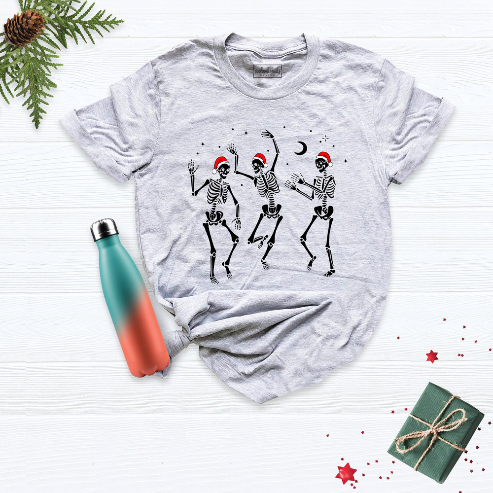 Skeleton Dancing Christmas Shirt, Christmas Skeleton Shirt, Skeleton Christmas Tee, Funny Skeleton Shirt, Sarcastic Skeleton Shirt, Xmas Tee.jpg
