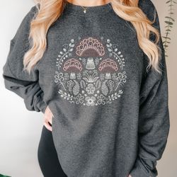 scandinavian folk art cottagecore sweatshirt  norse mythology sweater pagan vintage nordic swedish botanical garden love
